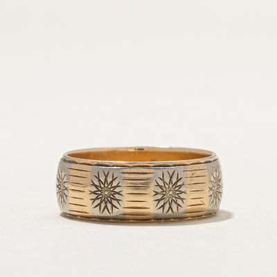 10K Yellow Gold Engraved Band | 6.9mm | SZ 5.75