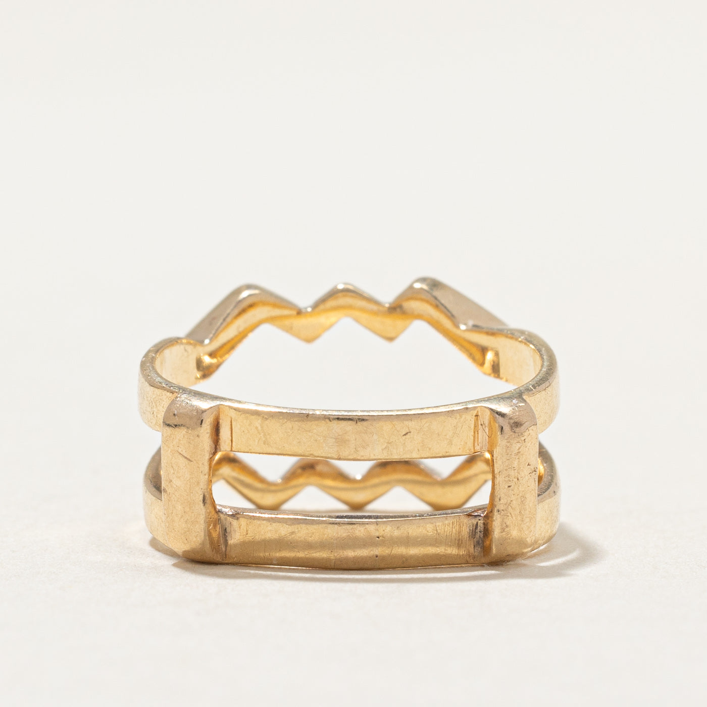 14K Yellow Gold Zigzag Ring Jacket | SZ 5.25