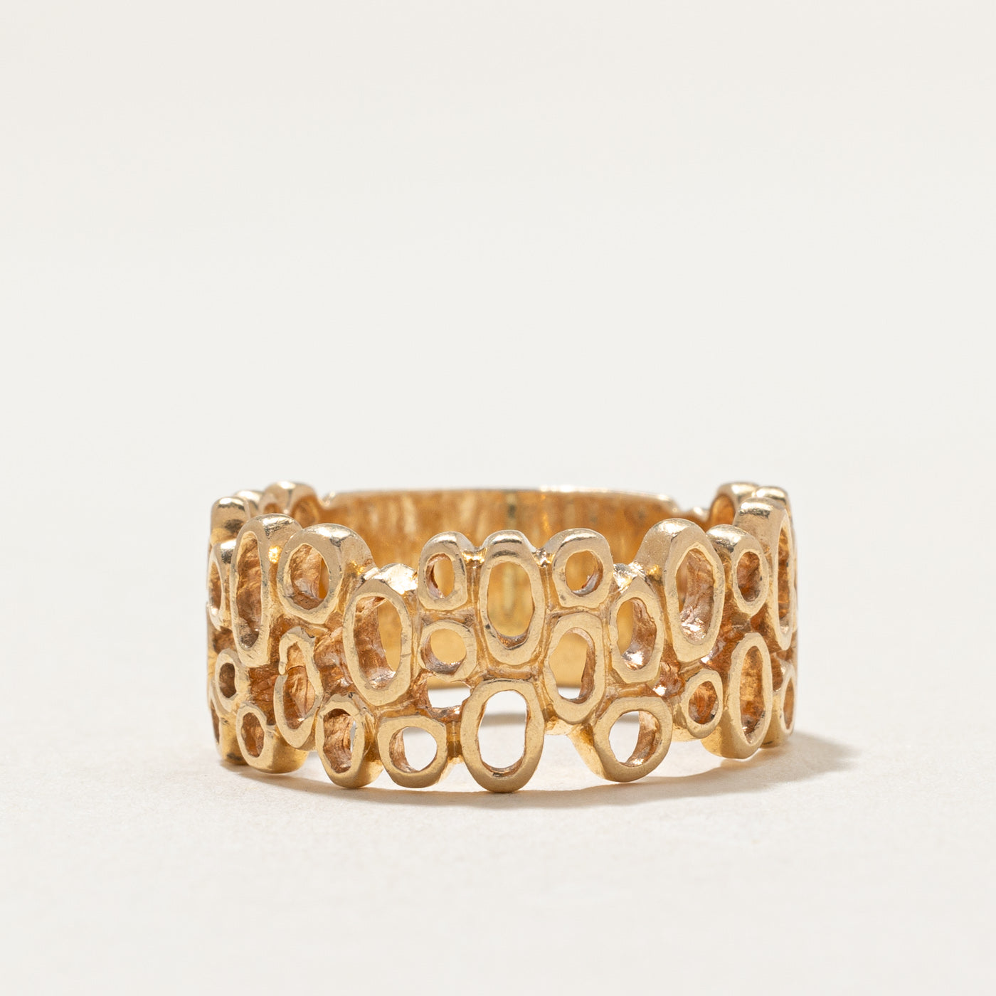 14K Yellow Gold Abstract Openwork Band | 9mm | SZ 7