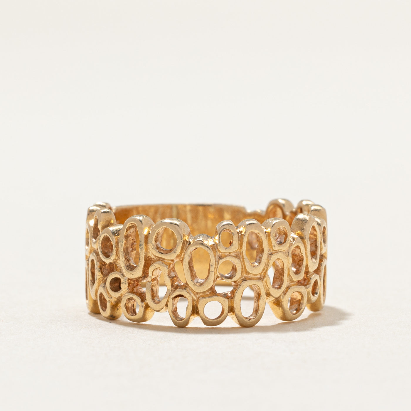 14K Yellow Gold Abstract Openwork Band | 9mm | SZ 7
