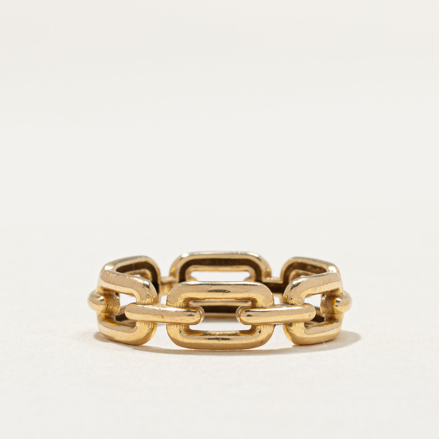 18K Yellow Gold Chain Link Ring | 5.7mm | SZ 7.25