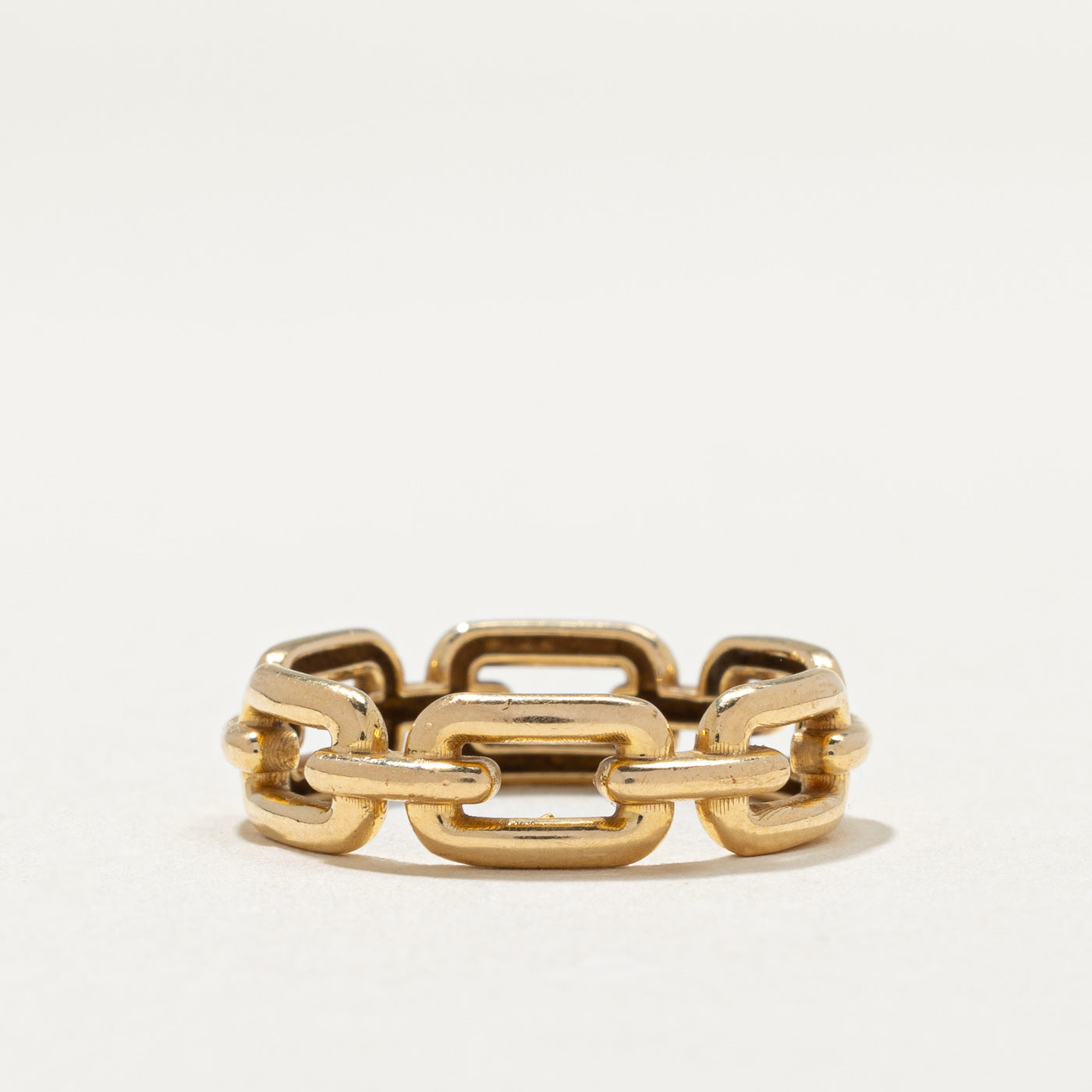 18K Yellow Gold Chain Link Ring | 5.7mm | SZ 7.25