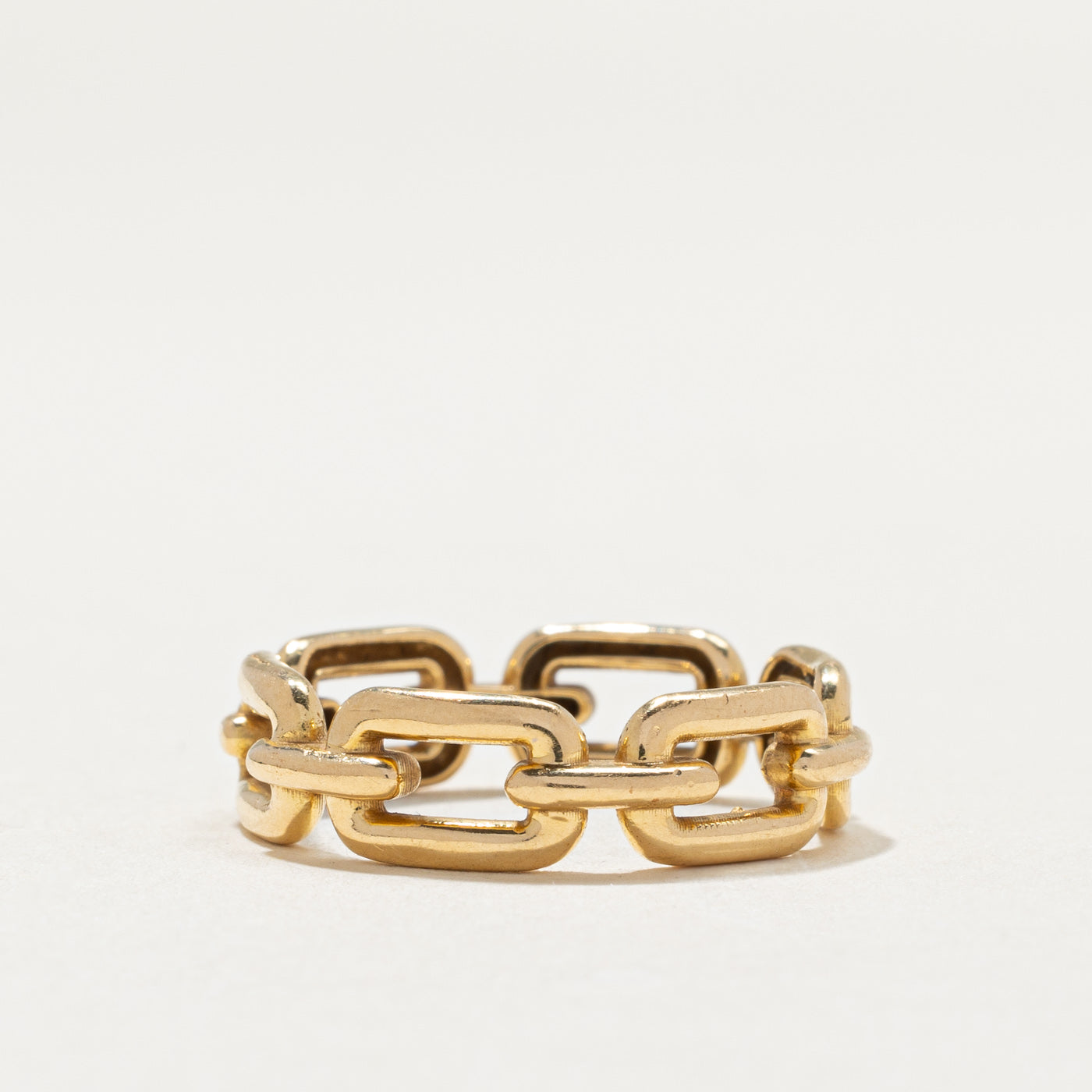 18K Yellow Gold Chain Link Ring | 5.7mm | SZ 7.25
