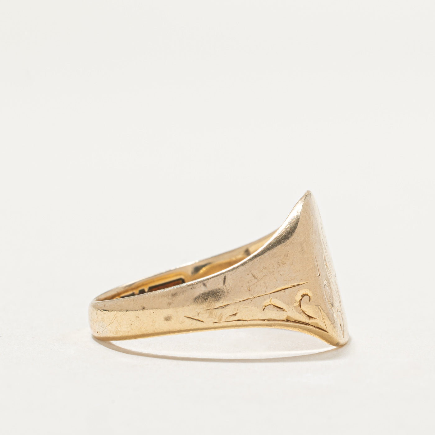 1964 Birmingham 9K Yellow Gold "LMcC" Initial Signet Ring | SZ 9.75