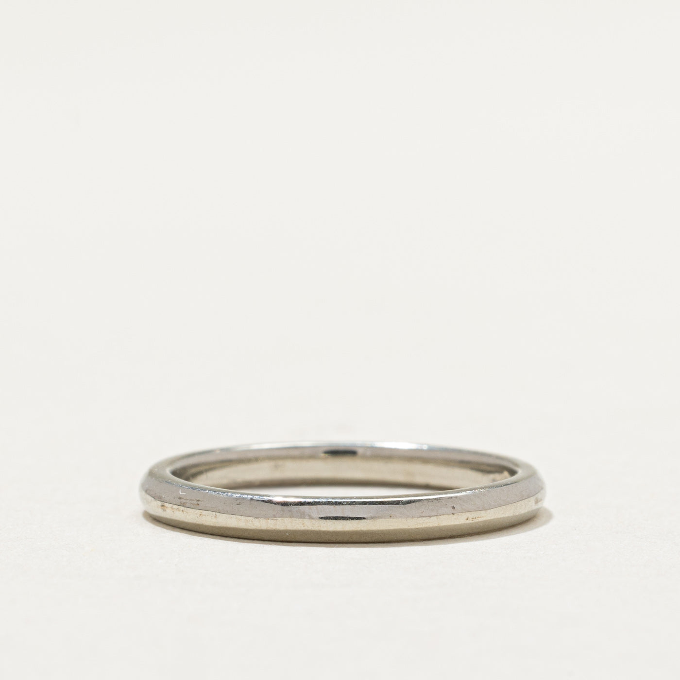 14K White Gold Plain Band | 2.1mm | SZ 5.75