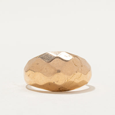14K Yellow Gold Geometric Dome Ring | SZ 7.25