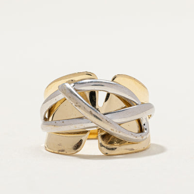 14K Two Tone Gold Abstract Cocktail Ring | SZ 6