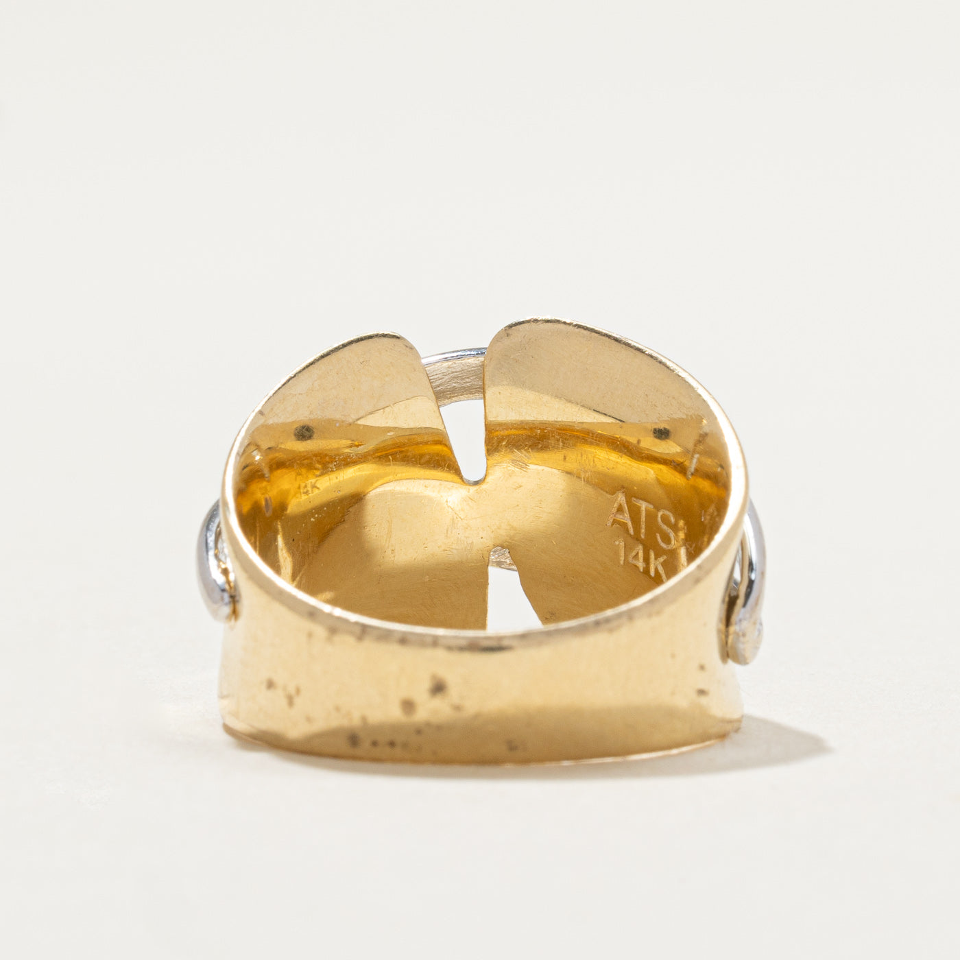 14K Two Tone Gold Abstract Cocktail Ring | SZ 6
