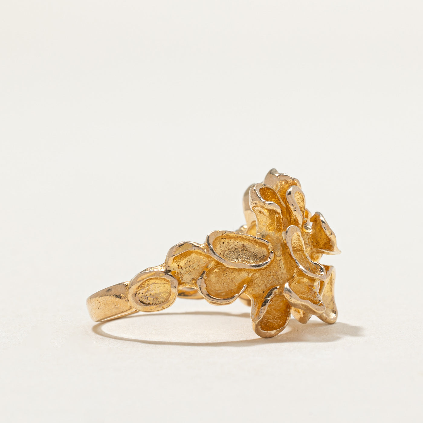 Bague cocktail abstraite en or jaune 10 carats | Taille 5,75