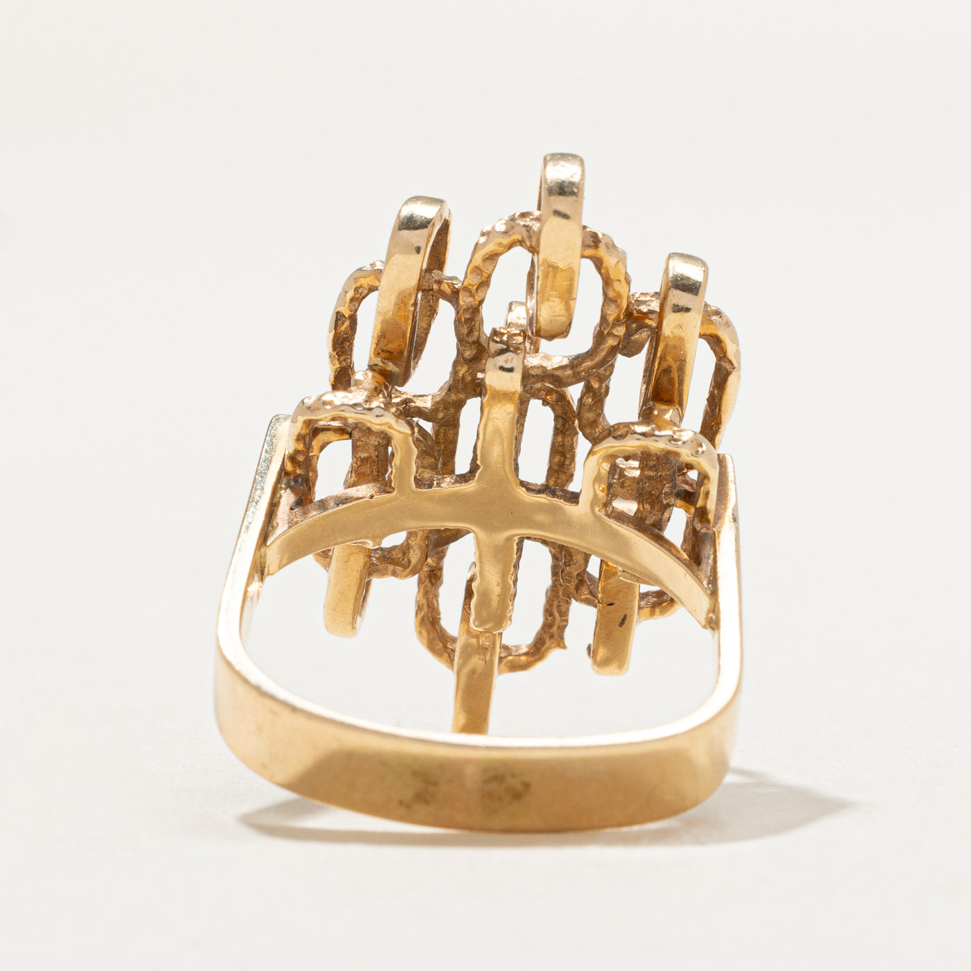 14K Yellow Gold Geometric Cocktail Ring | SZ 5