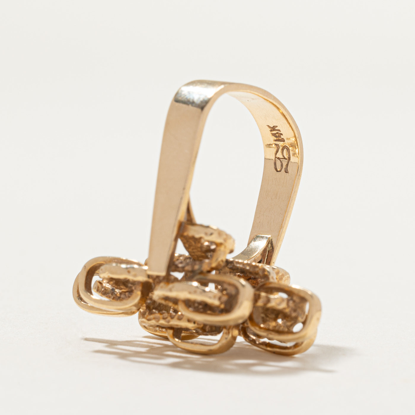 14K Yellow Gold Geometric Cocktail Ring | SZ 5