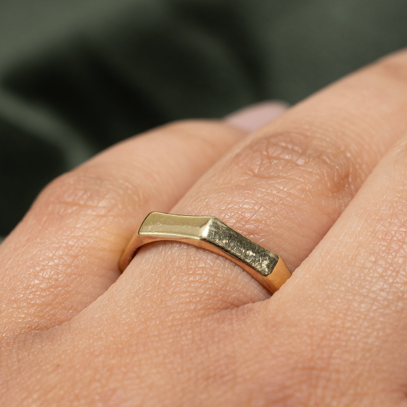 14K Yellow Gold Hexagon Band | 3.8mm | SZ 8