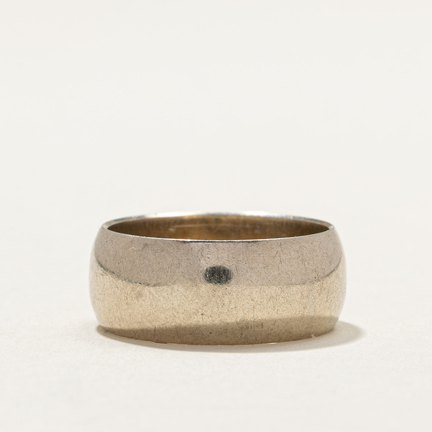 10K White Gold Cigar Band | 7.9mm | SZ 6.25