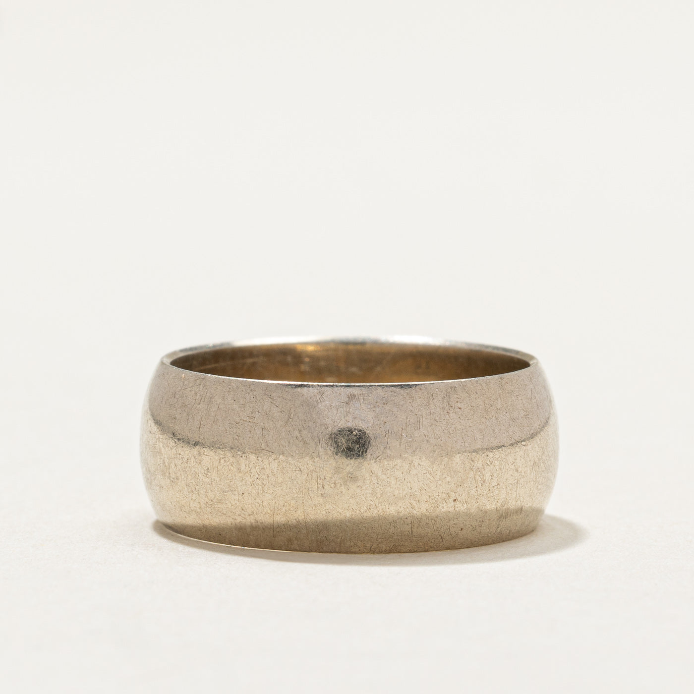 10K White Gold Cigar Band | 7.9mm | SZ 6.25