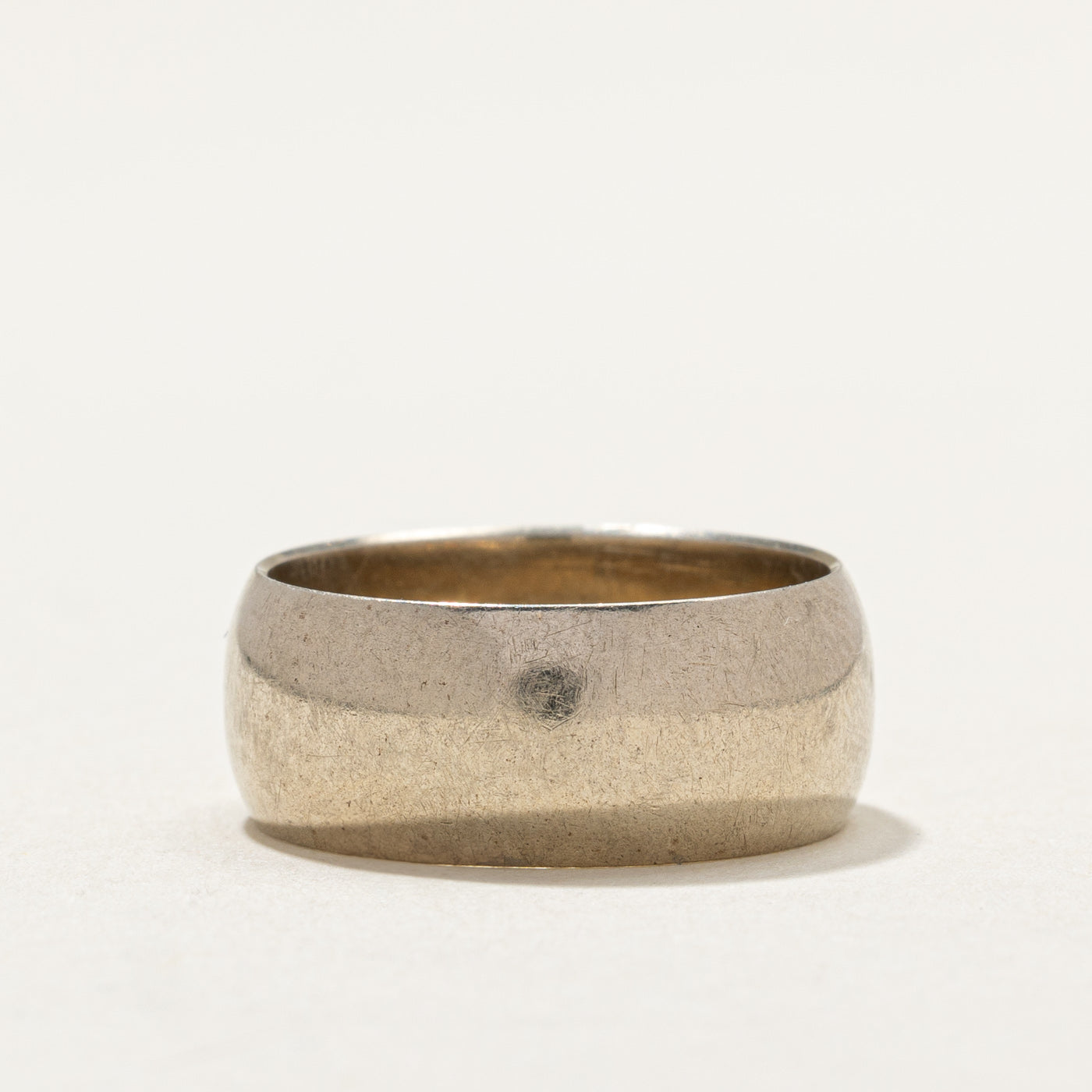 10K White Gold Cigar Band | 7.9mm | SZ 6.25