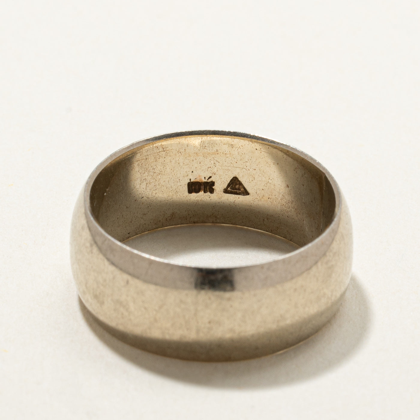 10K White Gold Cigar Band | 7.9mm | SZ 6.25