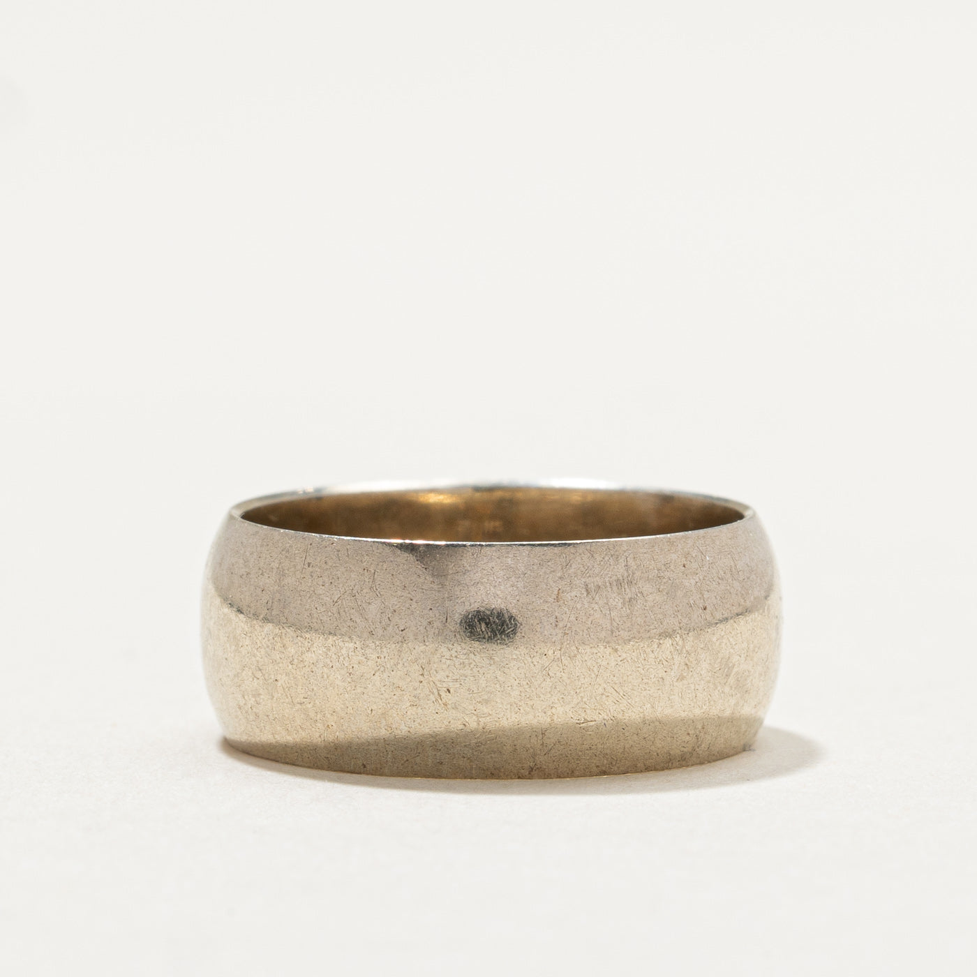 10K White Gold Cigar Band | 7.9mm | SZ 6.25