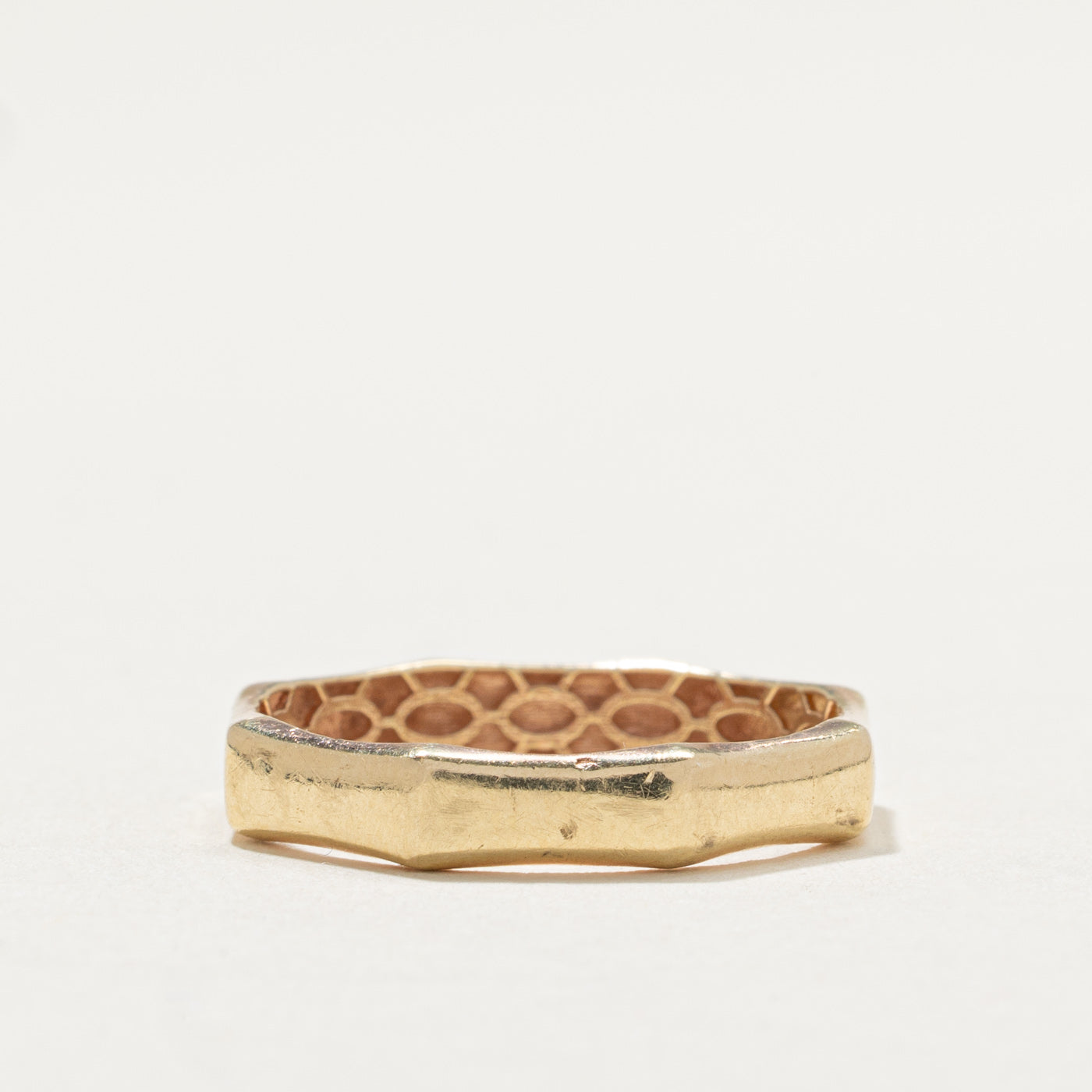 14K Yellow Gold Hexagon Band | 3.8mm | SZ 8