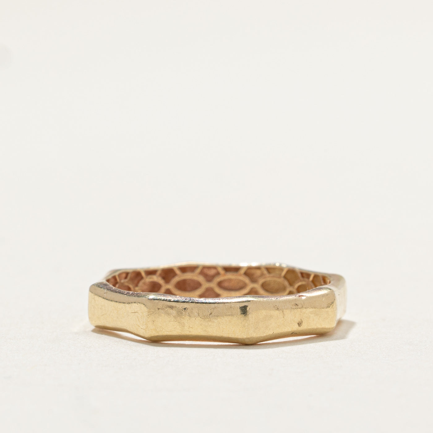 14K Yellow Gold Hexagon Band | 3.8mm | SZ 8