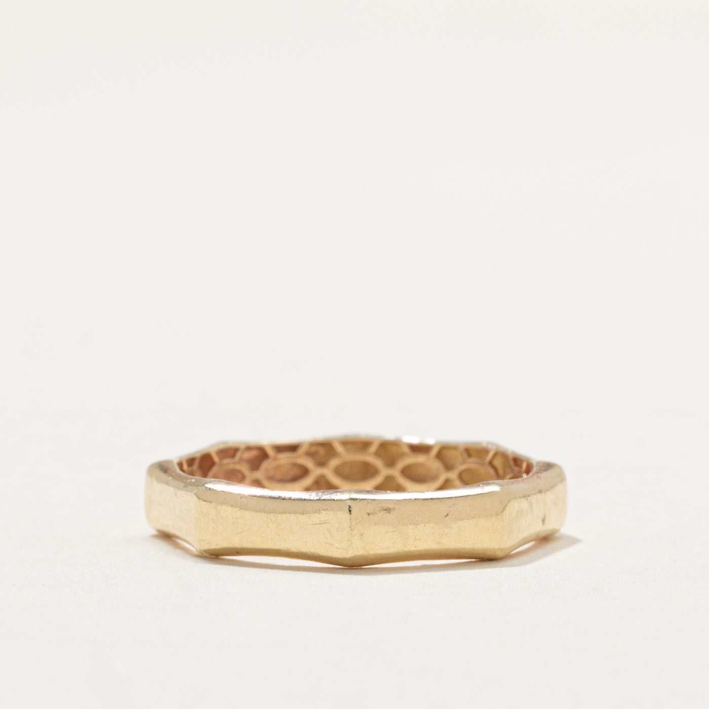 14K Yellow Gold Hexagon Band | 3.8mm | SZ 8