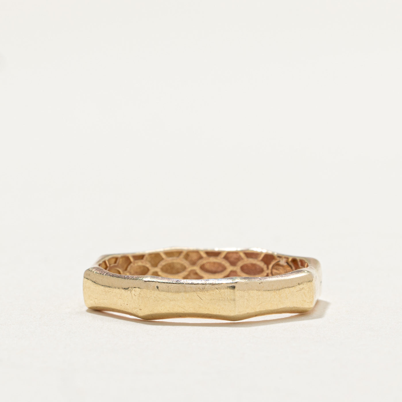 14K Yellow Gold Hexagon Band | 3.8mm | SZ 8