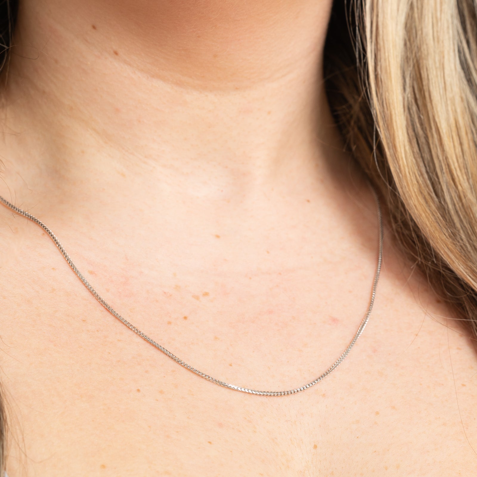 14K White Gold Foxtail Chain | 1.20mm | 19.5"