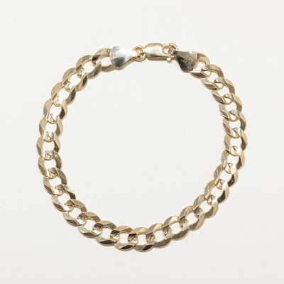 10K Yellow Gold Curb Chain Bracelet | 8.47mm | 8.5