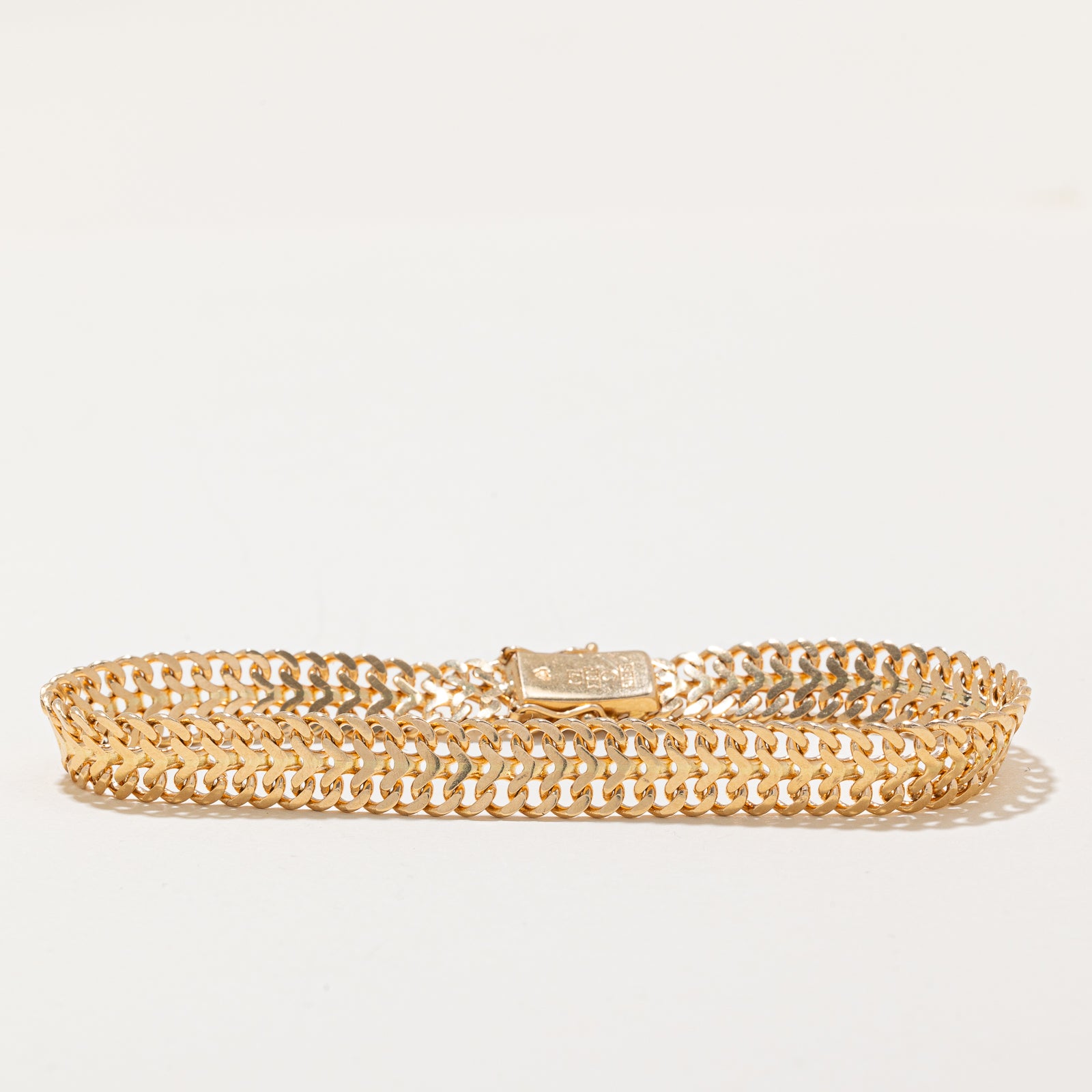 Bracelet suédois en or jaune 18 carats de 1966 | 7,81 mm | 19 cm