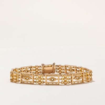 15K Yellow Ornate Chain Bracelet | 10.10mm | 7