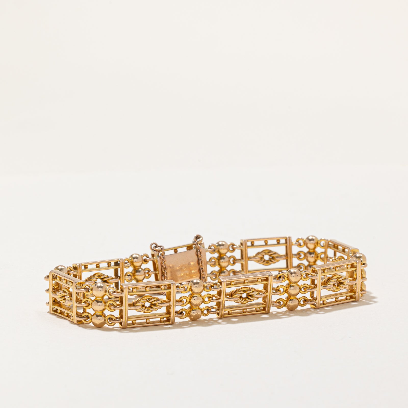 15K Yellow Ornate Chain Bracelet | 10.10mm | 7"