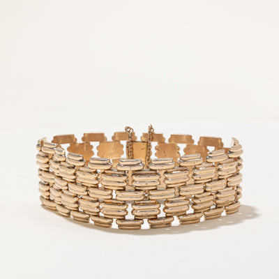 14K Yellow Gold Textured Panther Chain Bracelet | 26.09mm | 7.5