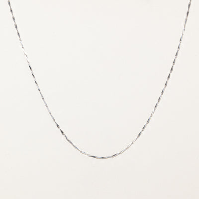 Italian 18K White Gold Barleycorn Chain | 1.20mm | 17.5