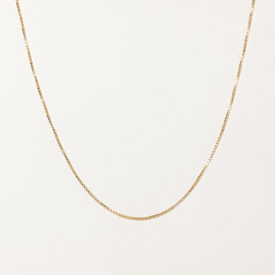 Vintage Italian 14K Yellow Gold Box Link Chain | 1.39mm | 21.5