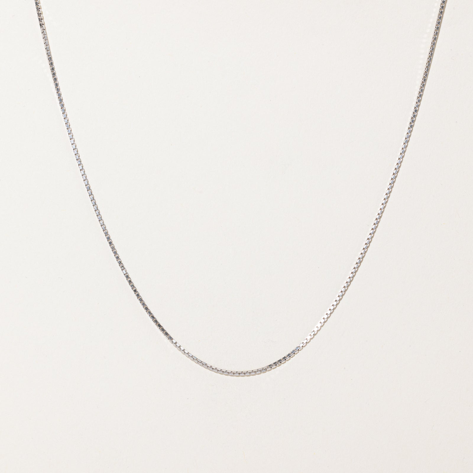9K White Gold Box Link Chain | 1.20mm | 18"