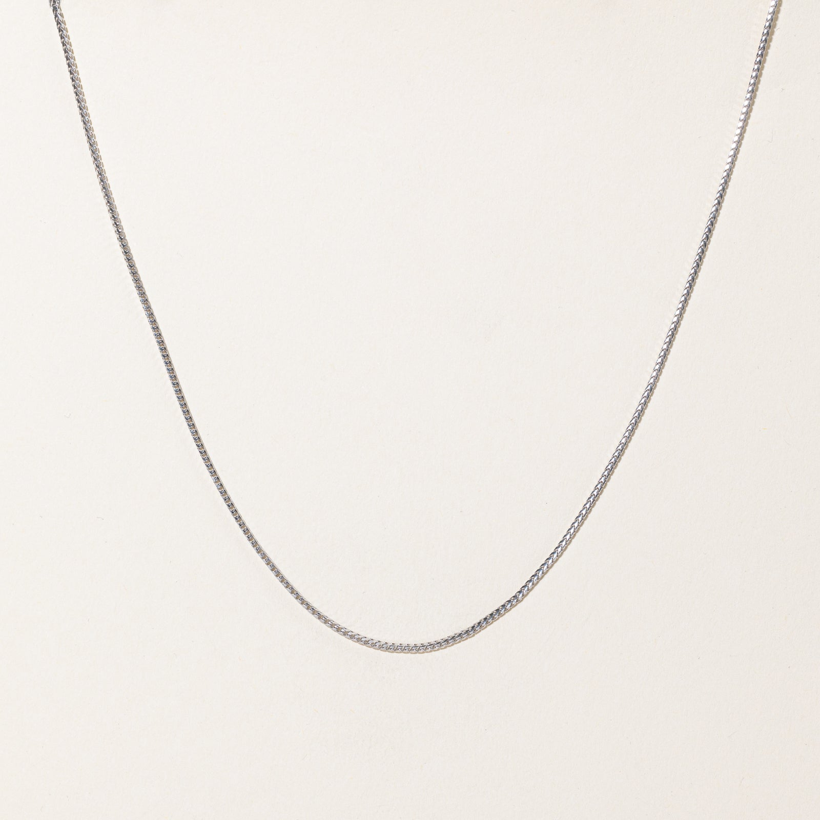 14K White Gold Foxtail Chain | 1.20mm | 19.5"