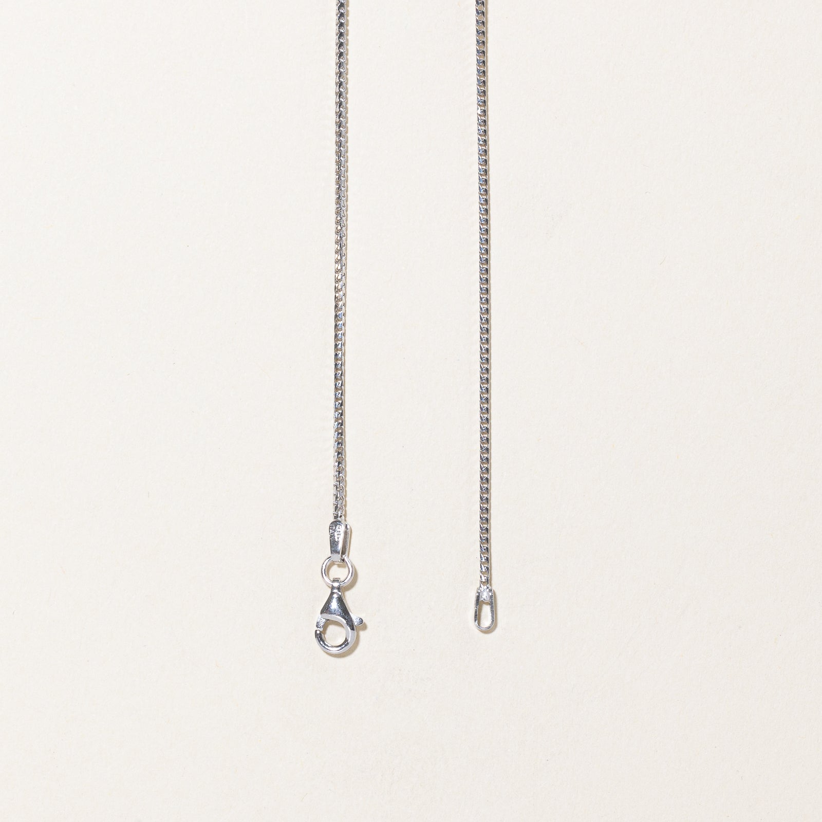 14K White Gold Foxtail Chain | 1.20mm | 19.5"