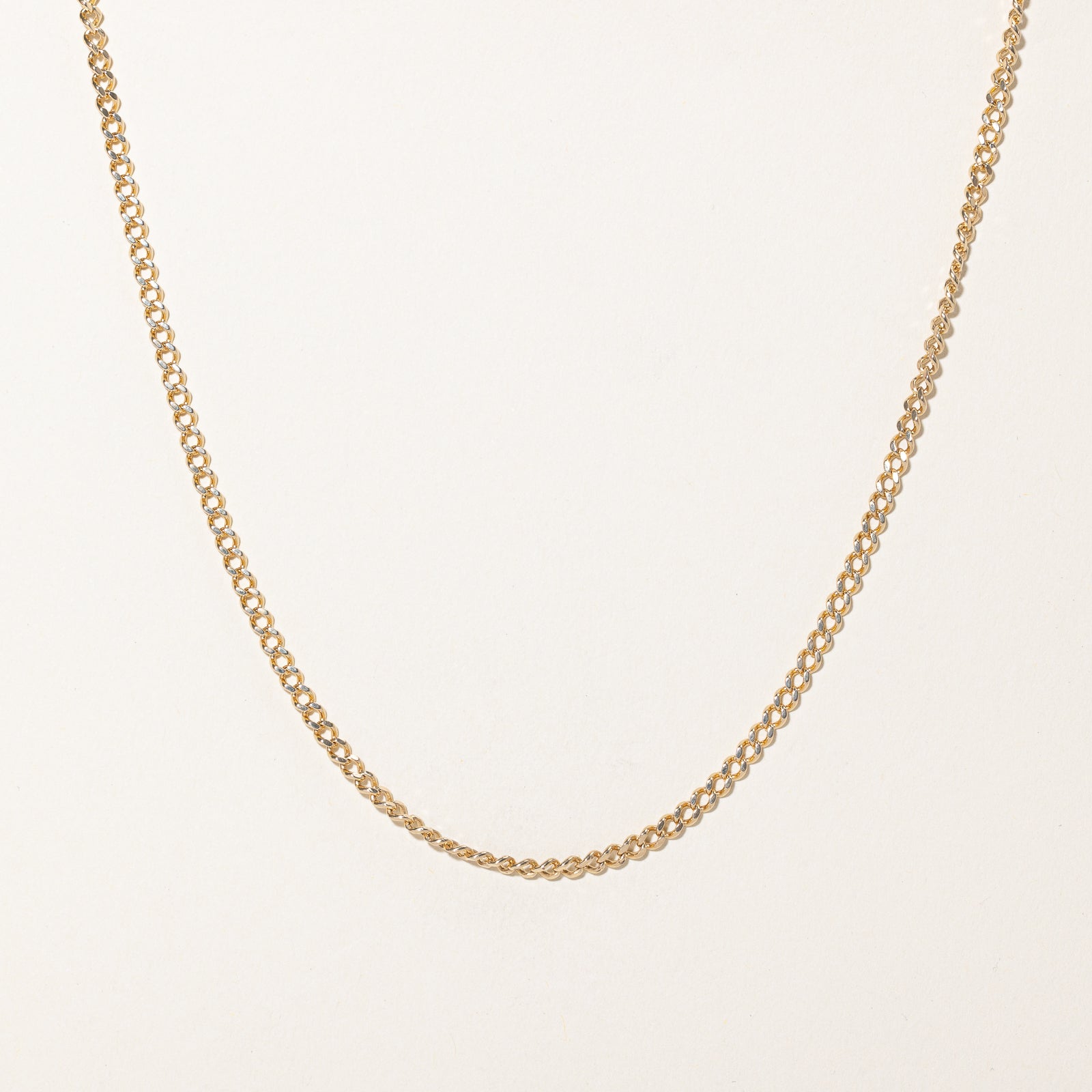 14K Yellow Gold Curb Link Chain | 3.06mm | 22"