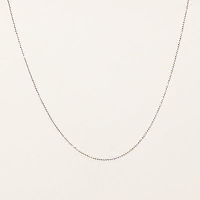 14K White Gold Ball/Bead Chain | 0.99mm | 18