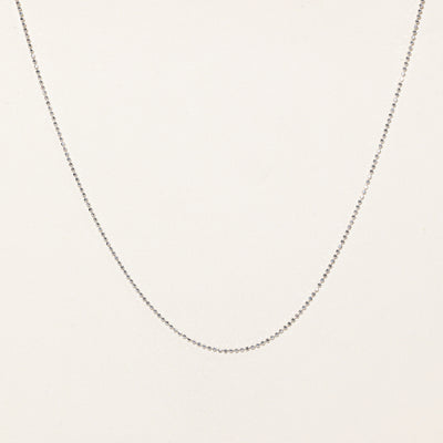 18K White Gold Bead Chain | 1.14mm | 17.5