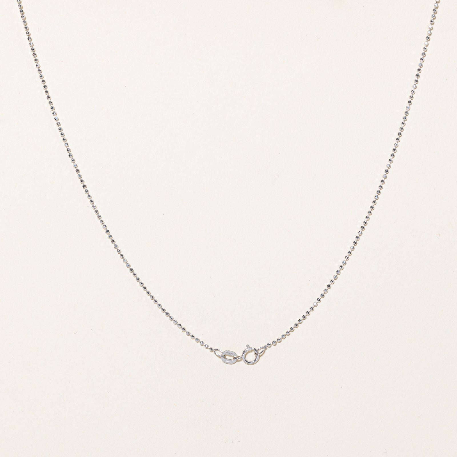 18K White Gold Bead Chain | 1.14mm | 17.5"