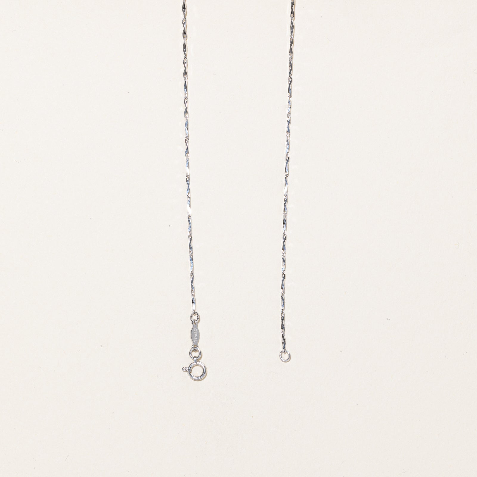 Chaîne à billes en platine 950 taillé en diamant | 0,92 mm | 40,6 cm