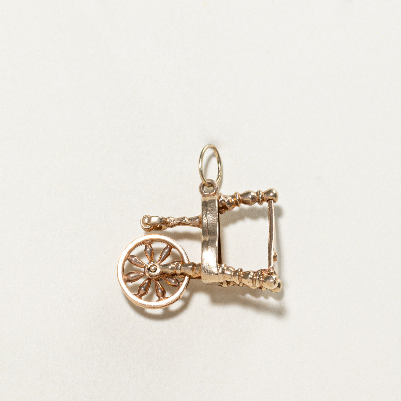 1972 Birmingham 9K Yellow Gold Spinning Wheel Charm