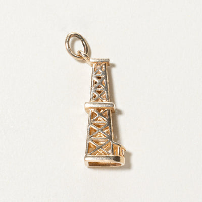 10K Yellow Gold Oil Rig Charm