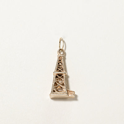 10K Yellow Gold Oil Rig Charm