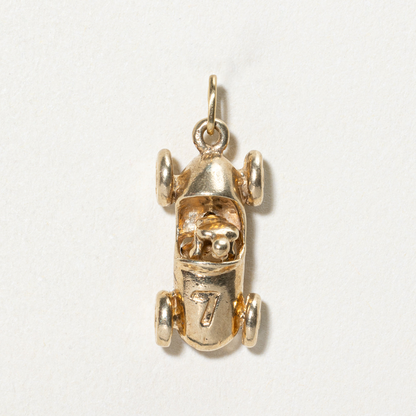 10K Yellow Gold Vintage Racing Car Charm