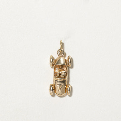 10K Yellow Gold Vintage Racing Car Charm