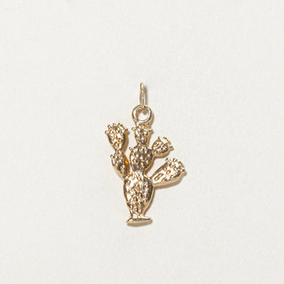 14K Yellow Gold Cactus Charm