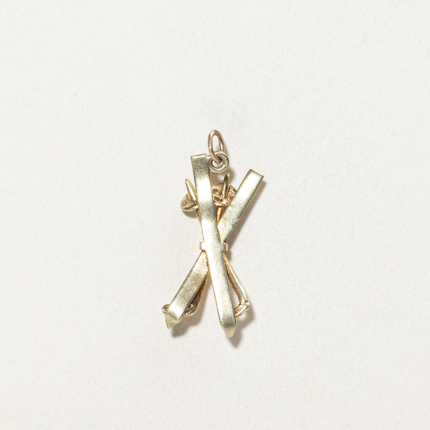 14K Yellow Gold Ski Set Charm