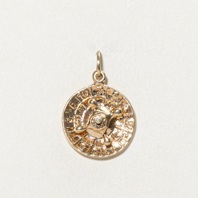 14K Yellow Gold Roulette Wheel Charm