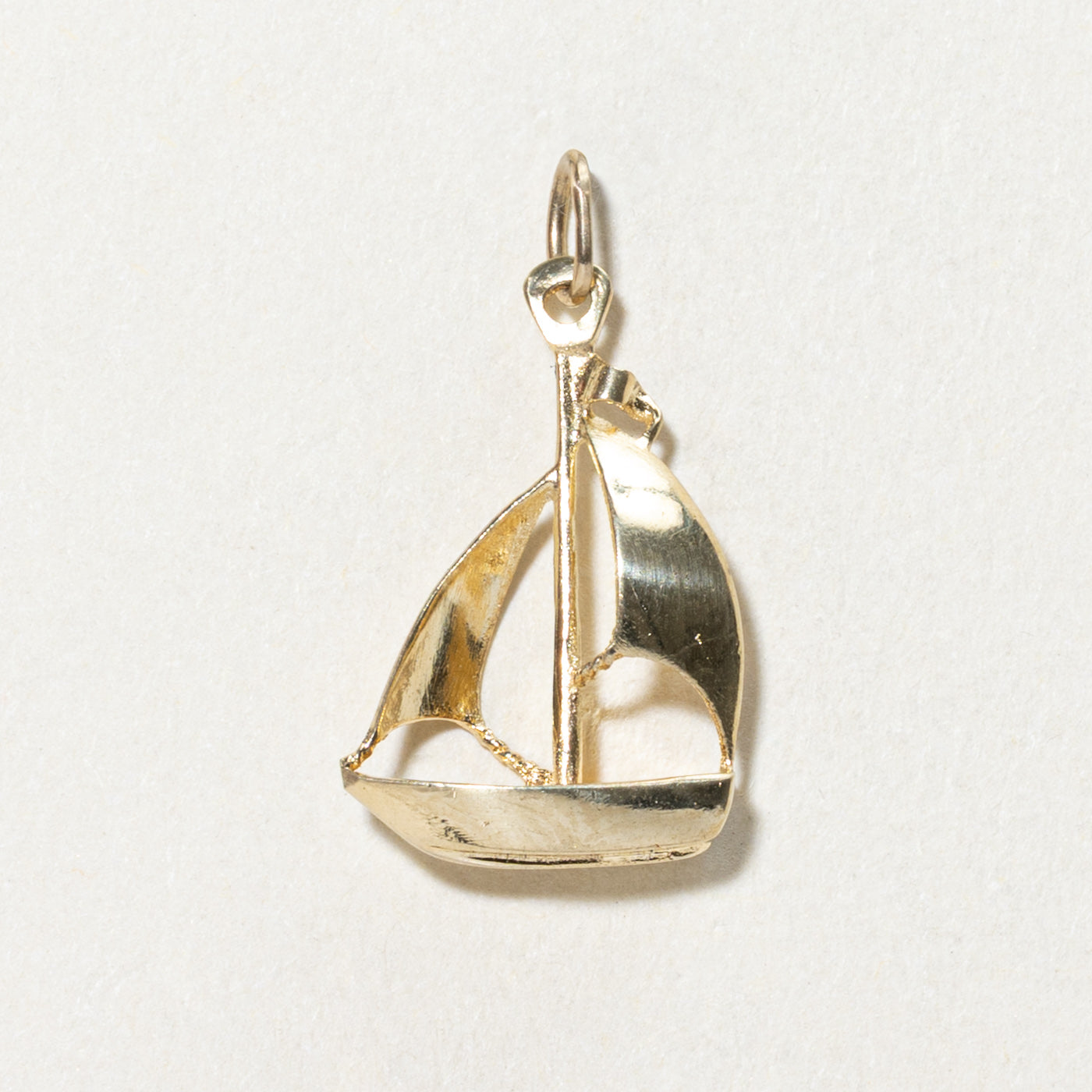 14K Yellow Gold Sailboat Charm